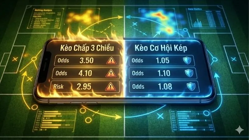 Keo nha cai - Chiến thuật cược chấp 3 chiều và cơ hội kép 5 keo-nha-cai